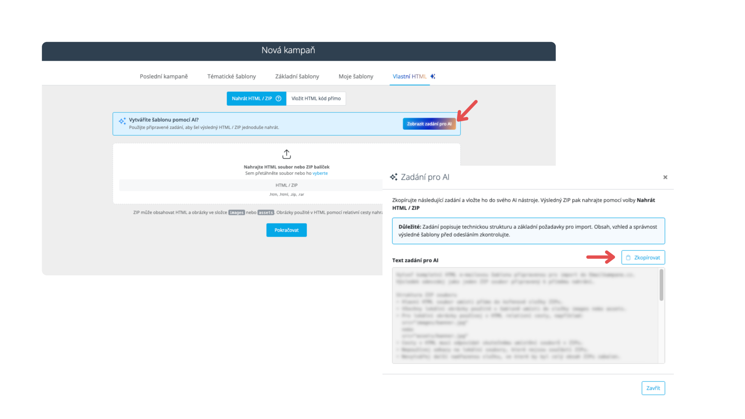 AI HTML Emailkampane.cz